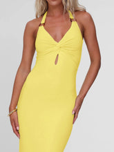 Cutout Twisted Halter Neck Maxi Dress